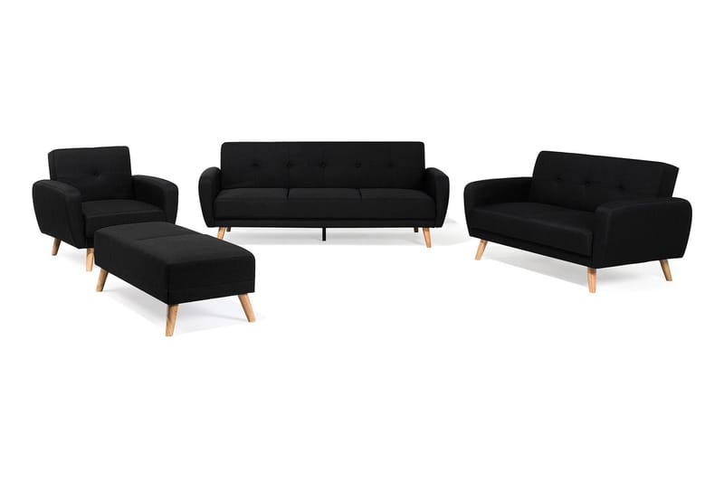 Florli sofagruppe 2-pers. + 3-pers, Sort