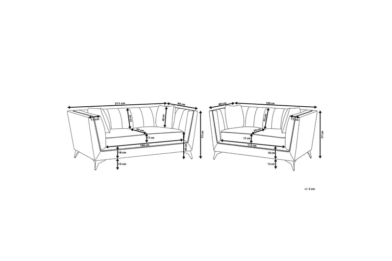 Gaula sofagruppe 2-pers. + 3-pers - Blå - Møbler - Sofaer - Sofagrupper