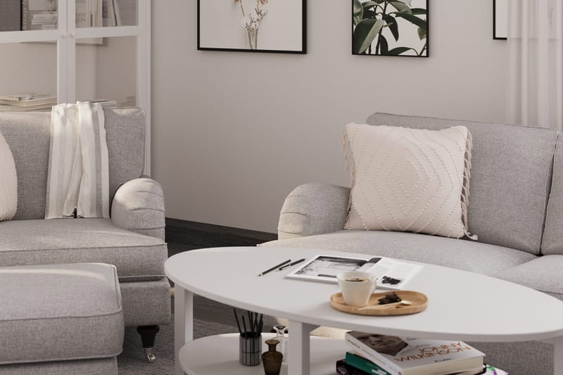 Howard Classic Sofagruppe 2-personers Sofa + Lænestol + Fodskammel i Stof - Grå - Møbler - Sofaer - Sofagrupper - Howard sofagruppe