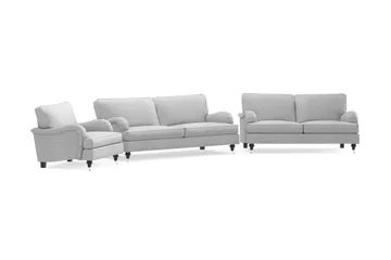 Howard Classic Sofagruppe 3-personers + 2-personers Sofa + Lænestol i Stof - Grå - Møbler - Sofaer - Sofagrupper - Howard sofagruppe