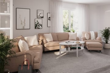 Howard Classic Sofagruppe 3-personers + 2-personers Sofa + Lænestol i Stof - Mørkebege - Møbler - Sofaer - Sofagrupper - Howard sofagruppe