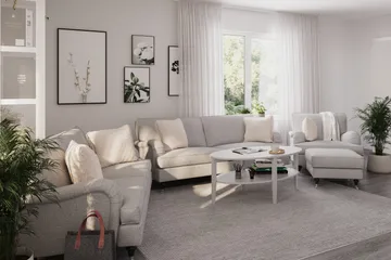 Howard Classic Sofagruppe 3-personers + 2-personers Sofa + Lænestol i Stof - Grå - Møbler - Sofaer - Sofagrupper - Howard sofagruppe