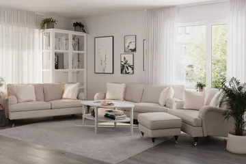 Howard Classic Sofagruppe 3-personers + 2-personers Sofa + Lænestol i Stof - Beige - Møbler - Sofaer - Sofagrupper - Howard sofagruppe