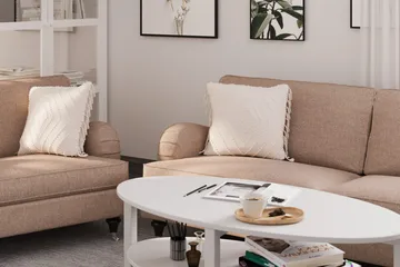 Howard Classic Sofagruppe 3-personers + 2-personers Sofa + Lænestol + Fodskammel i Stof - Mørkebege - Møbler - Sofaer - Sofagrupper - Howard sofagruppe