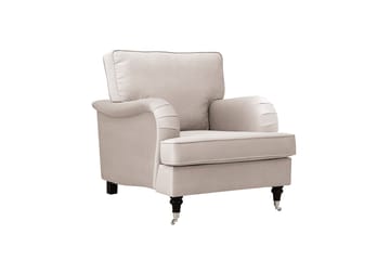 Howard Classic sofagruppe 3-personers sofa og lænestol samt fodskammel i fløjl - Beige - Møbler - Sofaer - Sofagrupper - Howard sofagruppe