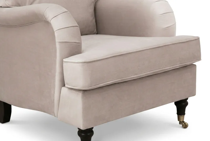 Howard Classic sofagruppe 3-personers sofa og lænestol i fløjl - Beige - Møbler - Sofaer - Sofagrupper - Howard sofagruppe