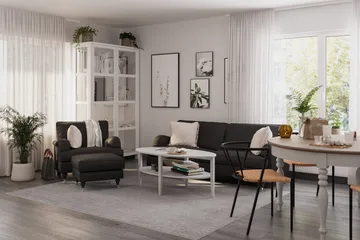 Howard Classic Sofagruppe 3-personers Sofa + Lænestol + Fodskammel i Stof - Mørkegrå - Møbler - Sofaer - Sofagrupper - Howard sofagruppe
