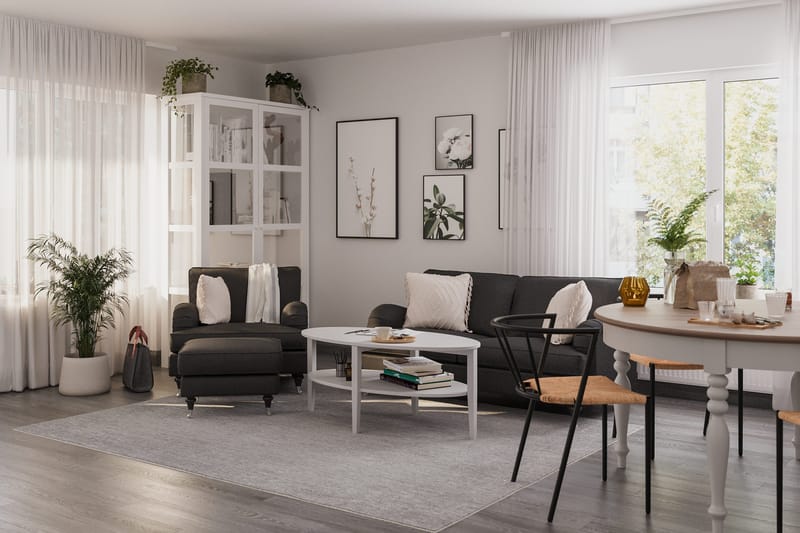 Howard Classic sofagruppe med 2-personers sofa + lænestol i stof - Mørkegrå - Møbler - Sofaer - Sofagrupper - Howard sofagruppe