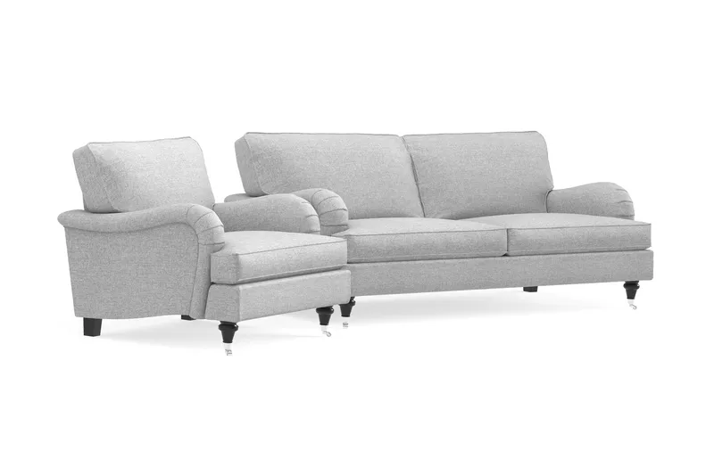 Howard Classic sofagruppe med 2-personers sofa + lænestol i stof - Grå - Møbler - Sofaer - Sofagrupper - Howard sofagruppe