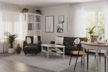 Howard Classic sofagruppe med 3-personers sofa + lænestol i stof - Mørkegrå - Møbler - Sofaer - Sofagrupper - Howard sofagruppe