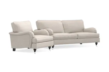 Howard Classic sofagruppe med 3-personers sofa + lænestol i stof - Beige - Møbler - Sofaer - Sofagrupper - Howard sofagruppe