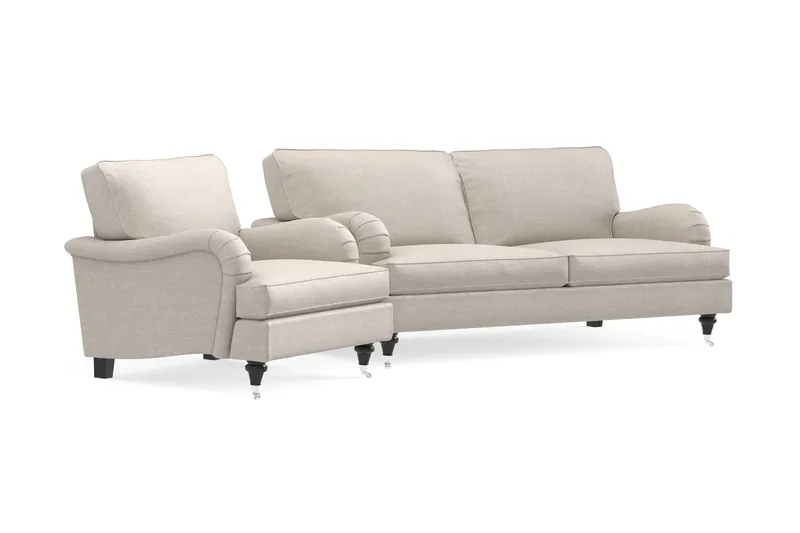 Howard Classic sofagruppe med 3-personers sofa + lænestol i stof - Beige - Møbler - Sofaer - Sofagrupper - Howard sofagruppe