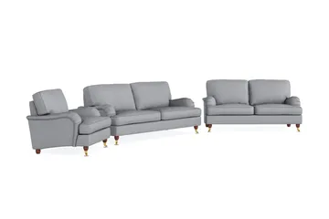 Howard Lyx Sofagruppe 3-personers + 2-personers Sofa + Lænestol i Stof - Lysegrå - Møbler - Sofaer - Sofagrupper - Sofasæt 3+2+1