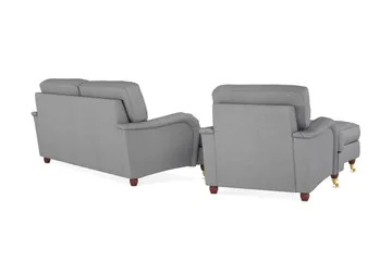 Howard Lyx Sofagruppe 3-personers Sofa + Lænestol + Fodskammel i Stof - Lysegrå - Møbler - Sofaer - Sofagrupper - Howard sofagruppe