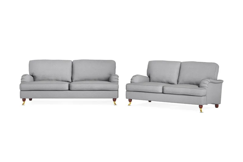 Howard Lyx Sofagruppe 3-personers + 2-personers Stofsofa, Lysegrå