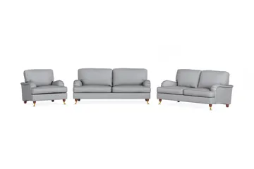 Howard Lyx Sofagruppe 3-personers + 2-personers Sofa + Lænestol i Stof - Lysegrå - Møbler - Sofaer - Sofagrupper - Sofasæt 3+2+1