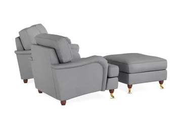 Howard Lyx Sofagruppe 3-personers Sofa + Lænestol + Fodskammel i Stof - Lysegrå - Møbler - Sofaer - Sofagrupper - Howard sofagruppe