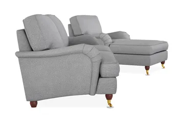 Howard Lyx Sofagruppe 3-personers Sofa + Chaiselongstol i Stof - Lysegrå - Møbler - Sofaer - Sofagrupper - Howard sofagruppe