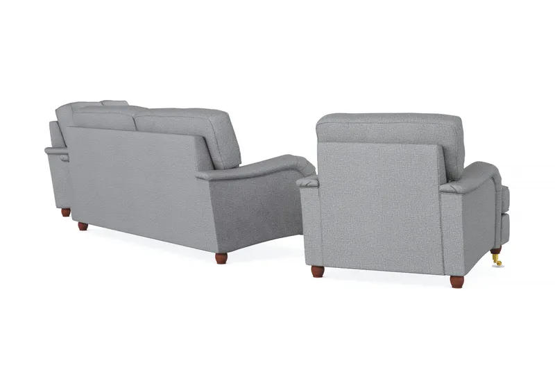 Howard Lyx Sofagruppe 3-personers + 2-personers Sofa + Lænestol i Stof - Lysegrå - Møbler - Sofaer - Sofagrupper - Sofasæt 3+2+1
