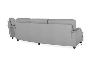 Howard Lyx Sofagruppe 4-personers Svunget Sofa + Chaiselongstol i Stof - Lysegrå - Møbler - Sofaer - Sofagrupper - Howard sofagruppe