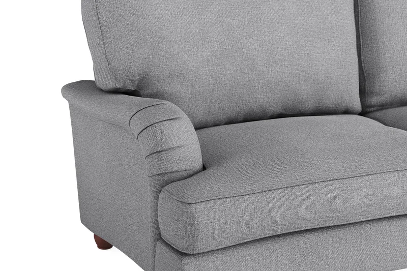 Howard Lyx Sofagruppe 4-personers + 3-personers Svunget Sofa + Lænestol + Fodskammel i Stof - Lysegrå - Møbler - Sofaer - Sofagrupper - Howard sofagruppe