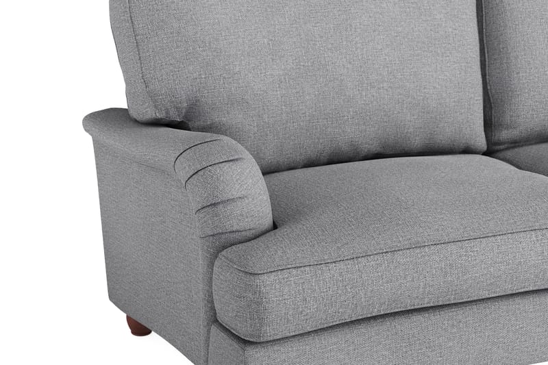 Howard Lyx Sofagruppe 4-personers Svunget Sofa + Lænestol + Fodskammel i Stof - Lysegrå - Møbler - Sofaer - Sofagrupper - Howard sofagruppe