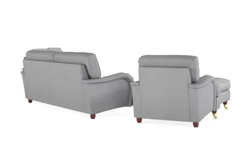 Howard Lyx Sofagruppe 4-personers + 3-personers Sofa + Lænestol + Fodskammel i Stof - Lysegrå - Møbler - Sofaer - Sofagrupper - Howard sofagruppe