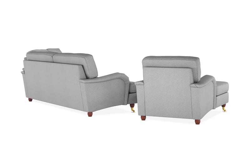 Howard Lyx Sofagruppe 4-personers + 3-personers Sofa + Chaiselongstol i Stof - Lysegrå - Møbler - Sofaer - Sofagrupper - Howard sofagruppe
