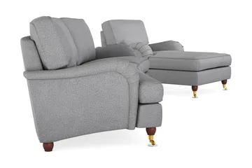 Howard Lyx Sofagruppe 4-personers Svunget Sofa + Chaiselongstol i Stof - Lysegrå - Møbler - Sofaer - Sofagrupper - Howard sofagruppe