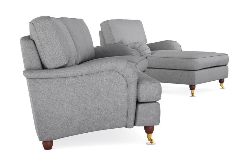 Howard Lyx Sofagruppe 4-personers Svunget Sofa + Chaiselongstol i Stof - Lysegrå - Møbler - Sofaer - Sofagrupper - Howard sofagruppe