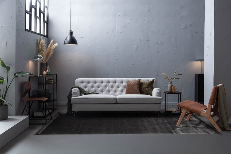 Howard Riviera Sofaarrangement Buet 3-personers + 2-personers Sofa + Lænestol + Fodskammel i Stof - Grå - Møbler - Sofaer - Sofagrupper - Howard sofagruppe