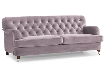 Howard Riviera Sofagruppe 3-personers + 2-personers Sofa + Lænestol + Fodskammel i Fløjl - Lilla - Møbler - Sofaer - Sofagrupper - Howard sofagruppe