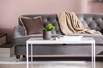 Howard Riviera Sofagruppe 3-personers + 2-personers Sofa + Lænestol + Fodskammel i Fløjl - Lysegrå - Møbler - Sofaer - Sofagrupper - Howard sofagruppe