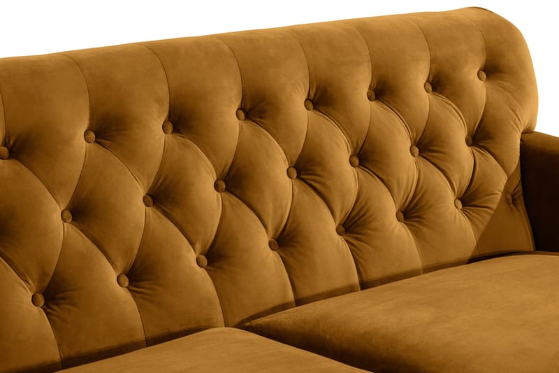 Howard Riviera Sofagruppe 3-personers + 2-personers Sofa + Lænestol + Fodskammel i Fløjl - Mørkegul - Møbler - Sofaer - Sofagrupper - Howard sofagruppe