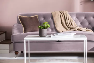 Howard Riviera Sofagruppe 3-personers + 2-personers Sofa + Lænestol + Fodskammel i Fløjl - Lilla - Møbler - Sofaer - Sofagrupper - Howard sofagruppe