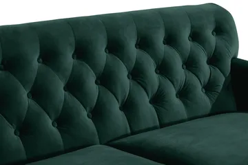 Howard Riviera Sofagruppe 3-personers + 2-personers Sofa + Lænestol + Fodskammel i Fløjl - Grøn - Møbler - Sofaer - Sofagrupper - Howard sofagruppe