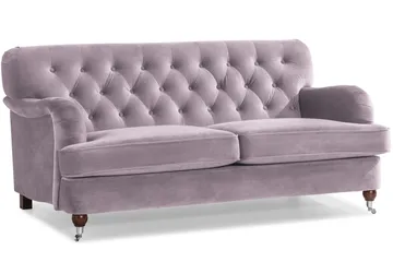 Howard Riviera Sofagruppe Svunget 3-personers + 2-personers Sofa + Lænestol + Fodskammel i Fløjl - Lilla - Møbler - Sofaer - Sofagrupper - Howard sofagruppe