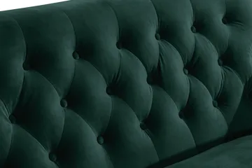 Howard Riviera Sofagruppe Svunget 3-personers + 2-personers Sofa + Lænestol + Fodskammel i Fløjl - Grøn - Møbler - Sofaer - Sofagrupper - Howard sofagruppe