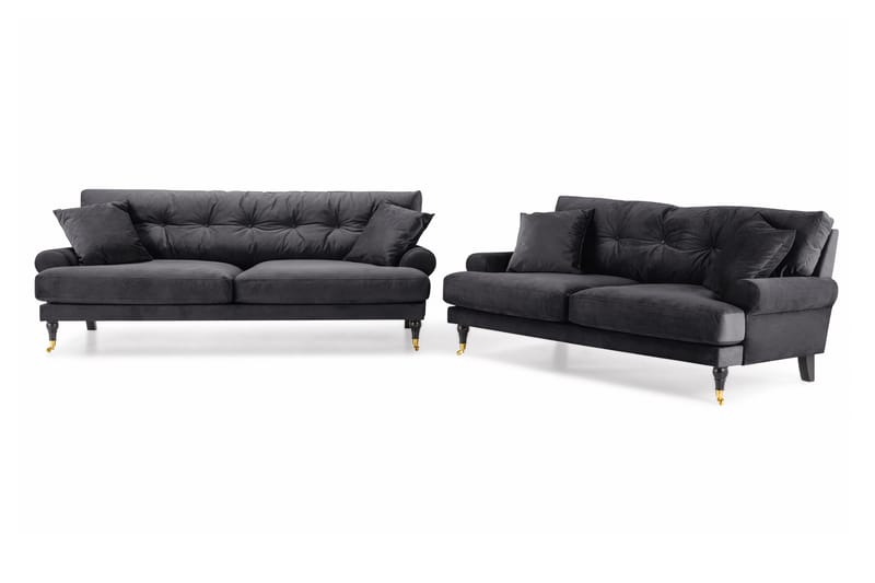 Andrew 3-personers Fløjlssofa - Mørkegrå - Møbler - Sofaer - Sofagrupper - Howard sofagruppe