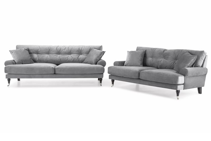 Andrew 3-personers Fløjlssofa, Lysegrå