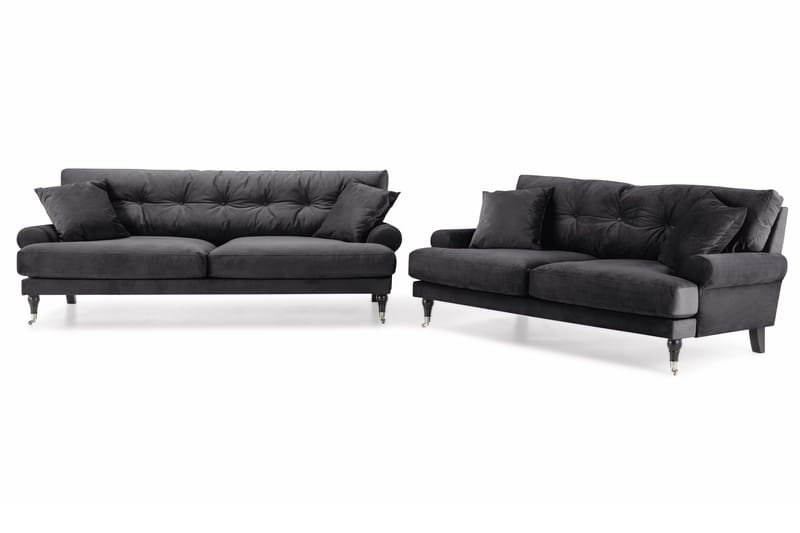 Andrew 3-personers Fløjlssofa - Mørkegrå - Møbler - Sofaer - Sofagrupper - Howard sofagruppe