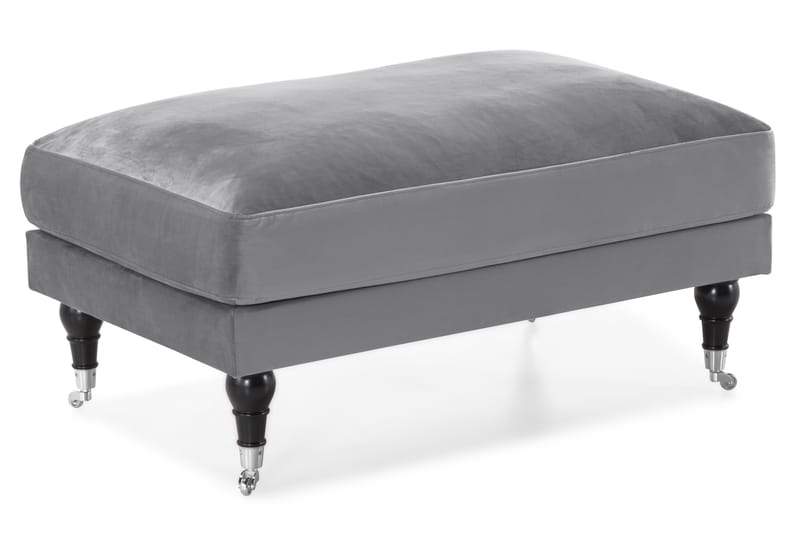 Andrew Sofagruppe 2-personers Sofa + Lænestol + Fodskammel i Fløjl - Lysegrå - Møbler - Sofaer - Sofagrupper - Howard sofagruppe