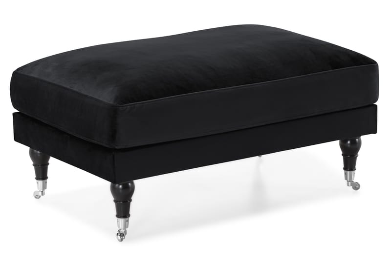 Andrew Sofagruppe 2-personers Sofa + Lænestol + Fodskammel i Fløjl - Sort - Møbler - Sofaer - Sofagrupper - Howard sofagruppe