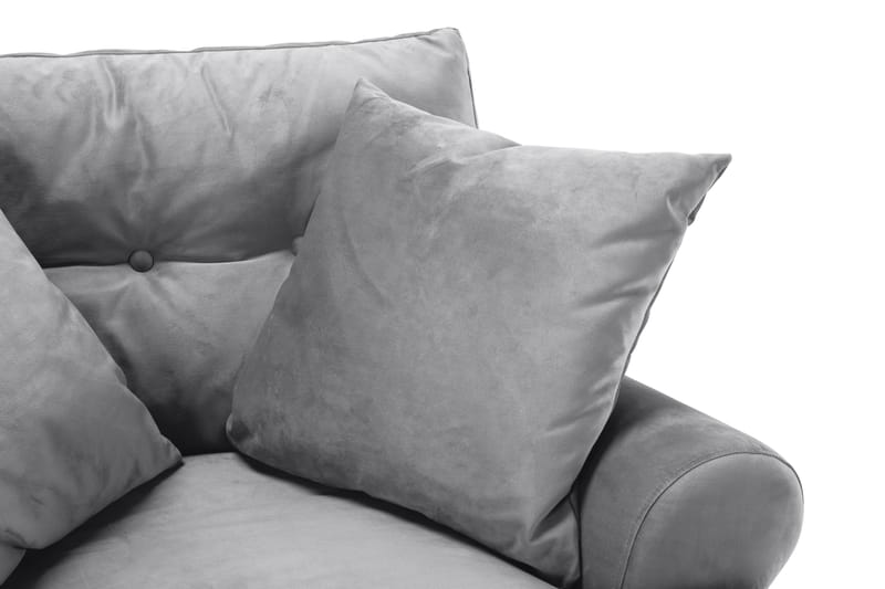 Andrew Sofagruppe 2-personers Sofa + Lænestol + Fodskammel i Fløjl - Lysegrå - Møbler - Sofaer - Sofagrupper - Howard sofagruppe