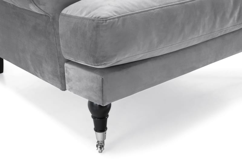 Andrew Sofagruppe 2-personers Sofa + Lænestol + Fodskammel i Fløjl - Lysegrå - Møbler - Sofaer - Sofagrupper - Howard sofagruppe