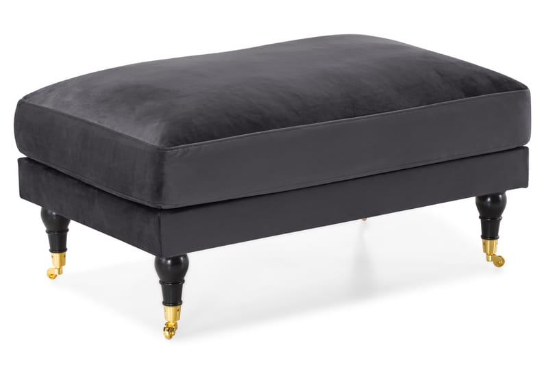Andrew Sofagruppe 2-personers Sofa + Lænestol + Fodskammel i Fløjl - Mørkegrå - Møbler - Sofaer - Sofagrupper - Howard sofagruppe