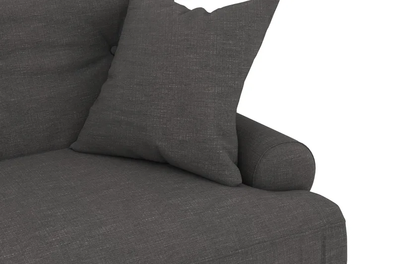 Andrew Sofagruppe 3-personers + 2-personers Sofa + Lænestol + Fodskammel i Fløjl - Mørkegrå - Møbler - Sofaer - Sofagrupper - Howard sofagruppe