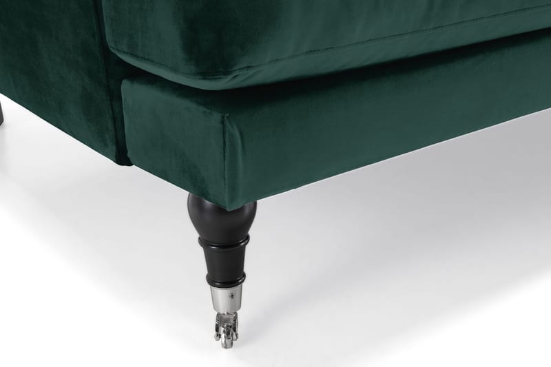 Andrew Sofagruppe 3-personers Sofa + Lænestol + Fodskammel i Fløjl - Grøn - Møbler - Sofaer - Sofagrupper - Howard sofagruppe