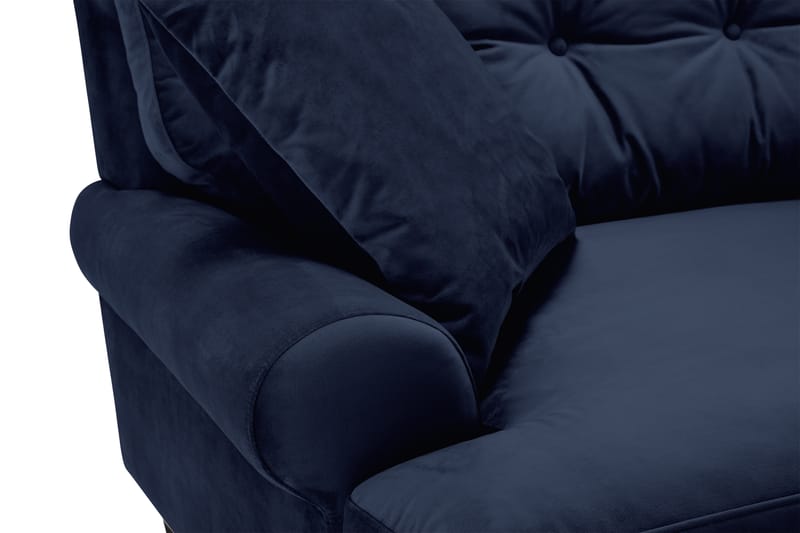 Andrew Sofagruppe 3-personers + 2-personers Sofa + Lænestol + Fodskammel i Fløjl - Blå - Møbler - Sofaer - Sofagrupper - Howard sofagruppe