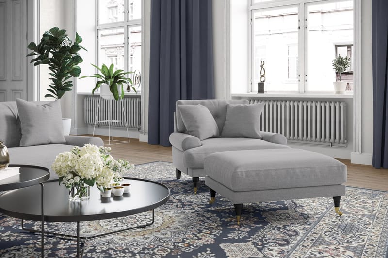 Andrew Sofagruppe 3-personers + 2-personers Sofa + Lænestol + Fodskammel i Stof - Grå - Møbler - Sofaer - Sofagrupper - Howard sofagruppe